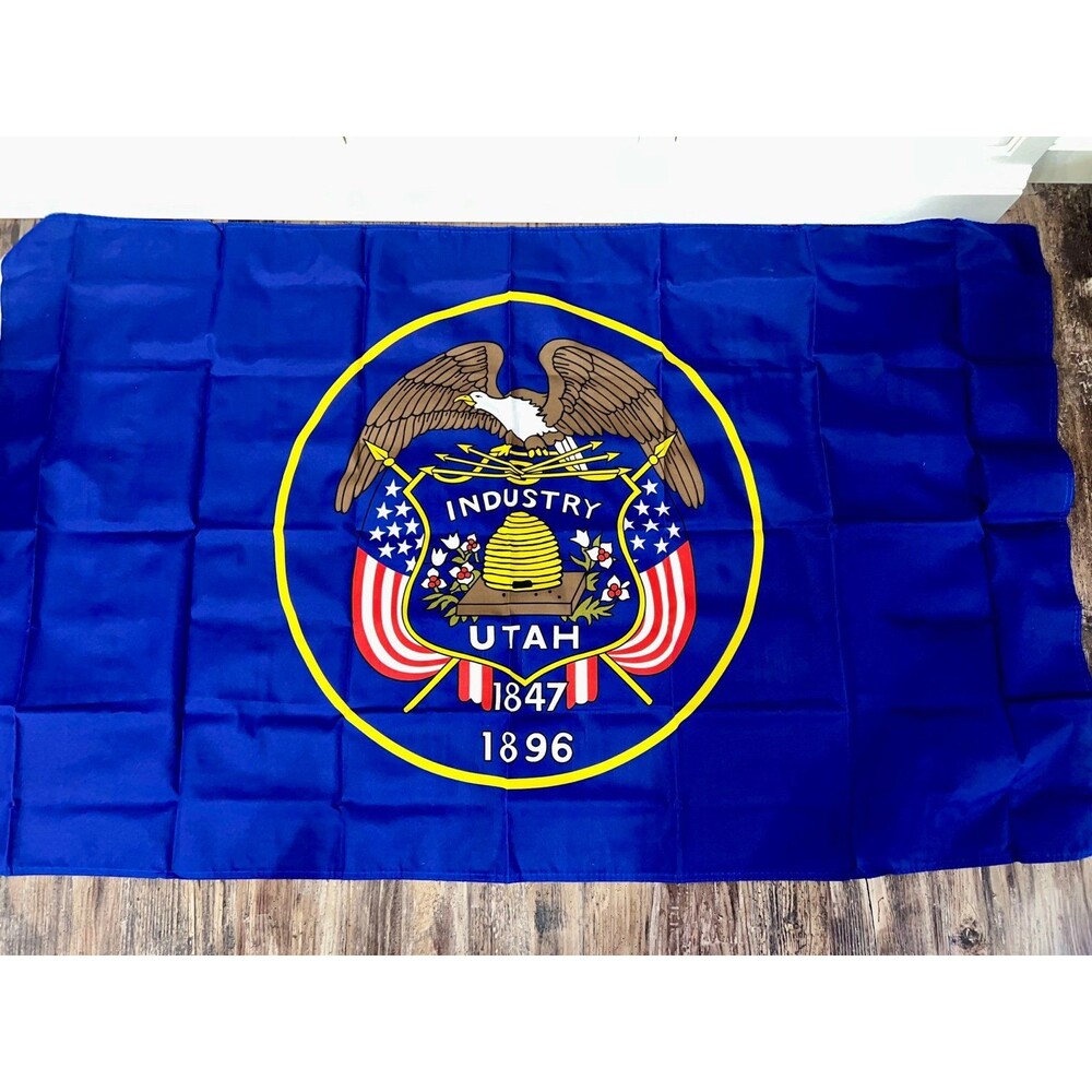 New Utah Historic State Flag, Blue Flag with the State Seal, Dura-Lite, 3x5 ft